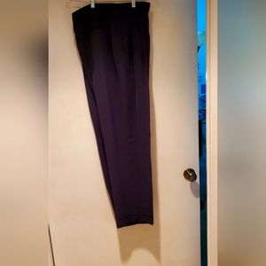 Women Navy Slacks Evan-Picone Pleated & Cuffed Year Round Trousers